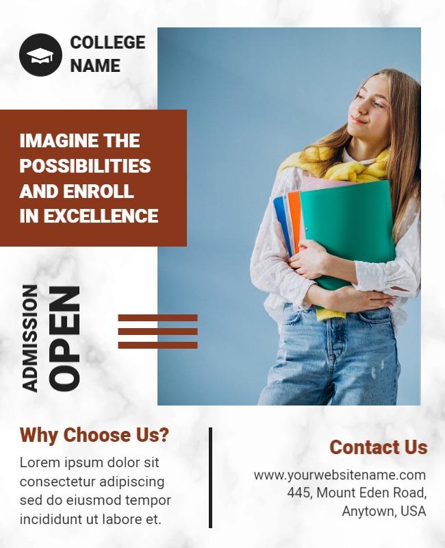 College Admission Open Poster Template