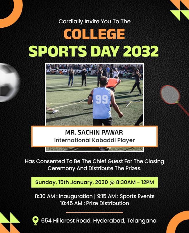 College Annual Sports Day Event Flyer Template