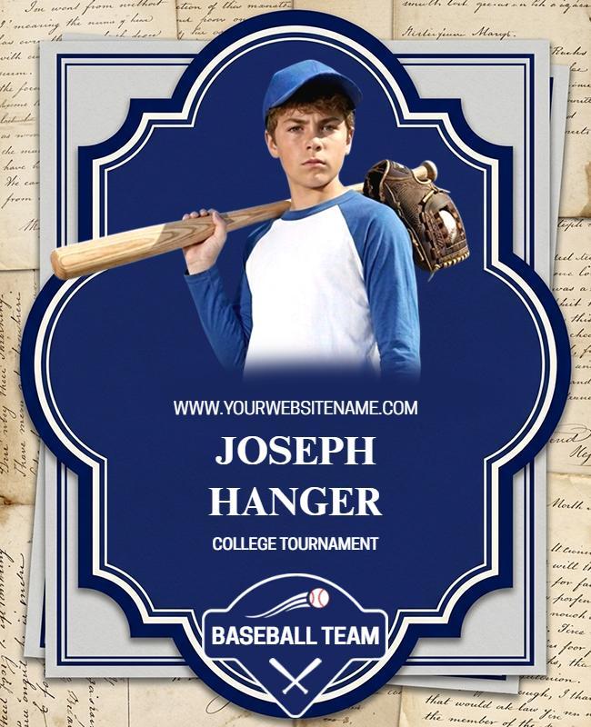 College Baseball Team Tournament Poster Template