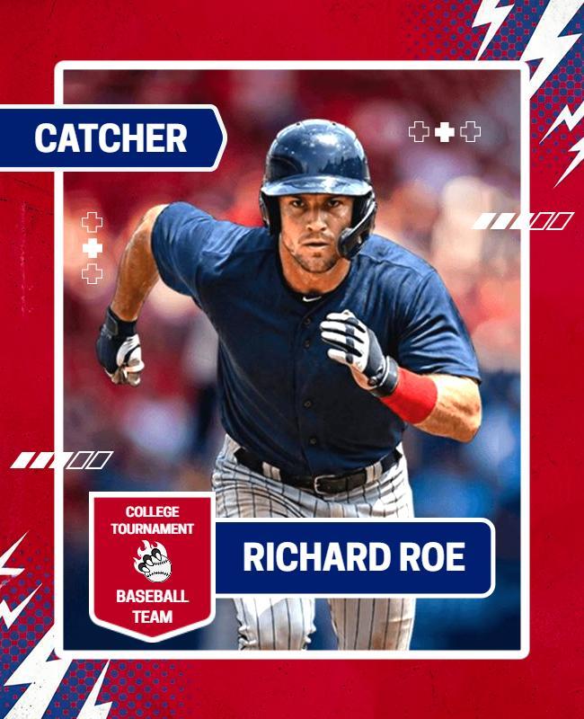 College Baseball Tournament Player Poster Template