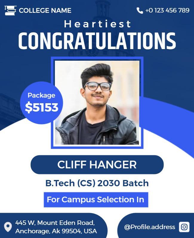 College Campus Selection Announcement Flyer Template