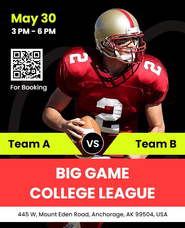 College Football Big Game Event Flyer Template