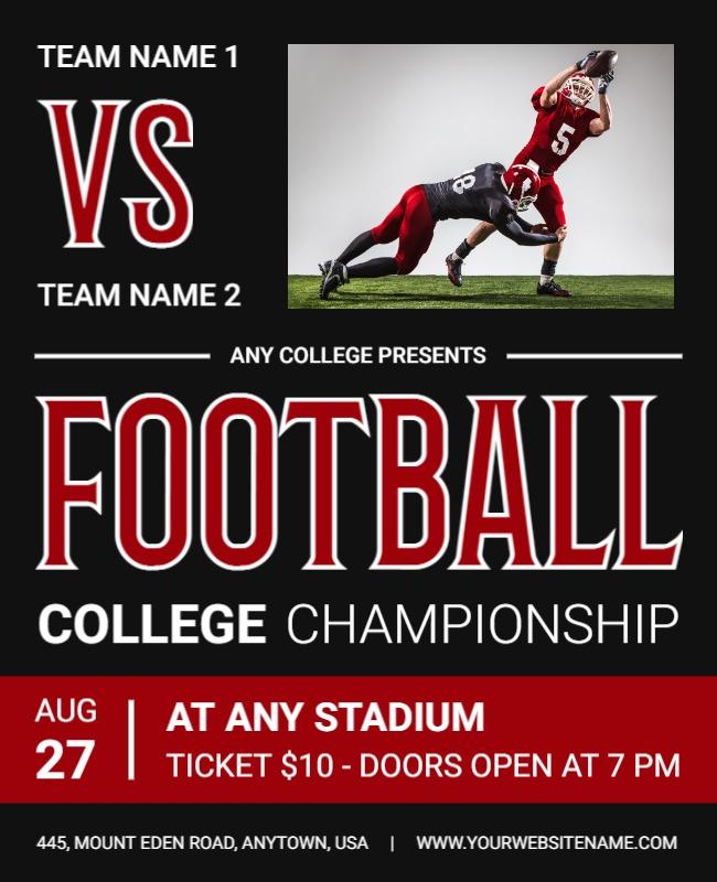 College Football Championship Flyer Template