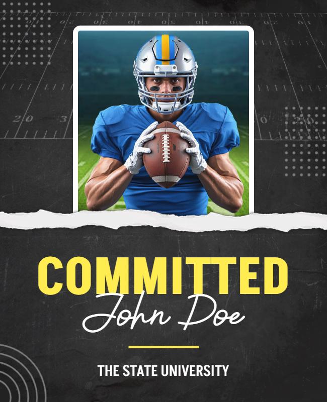 College Football Commitment Announcement Flyer Template