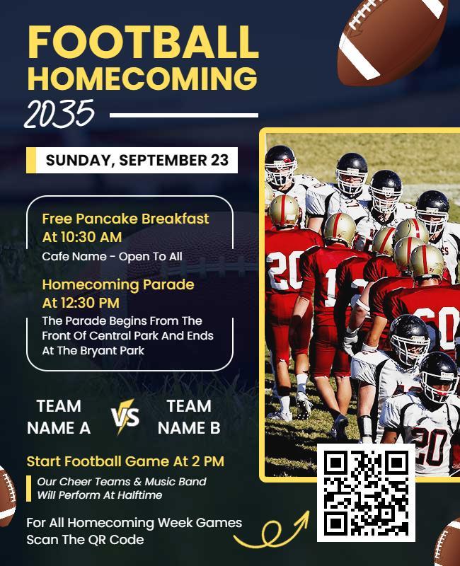 College Football Homecoming Event Flyer Template