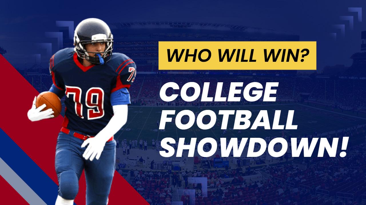 College Football Showdown Dynamic Action YouTube Thumbnail Template