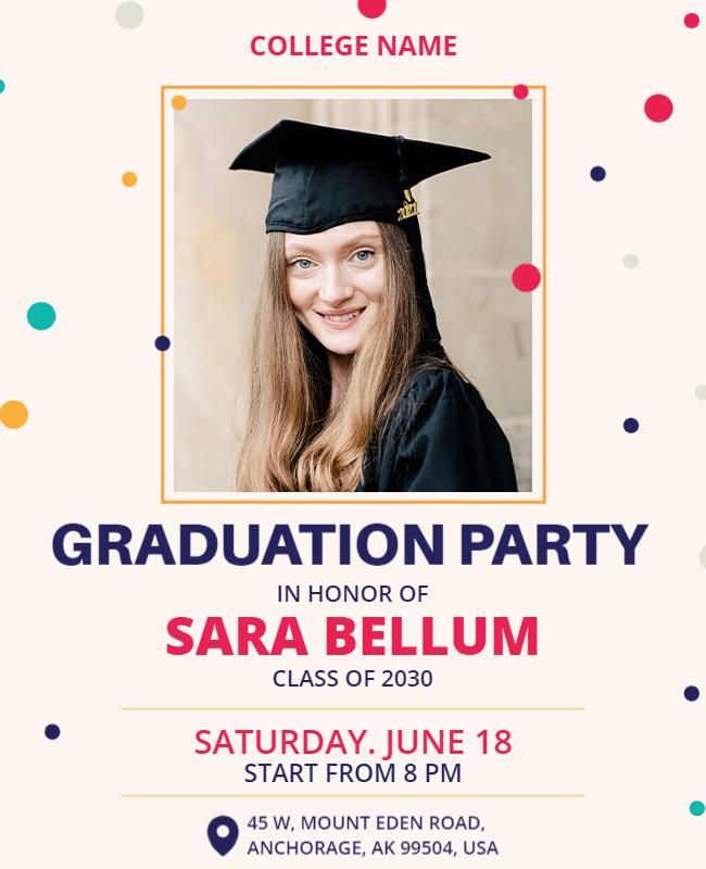 College Graduation Celebration Event Flyer Template