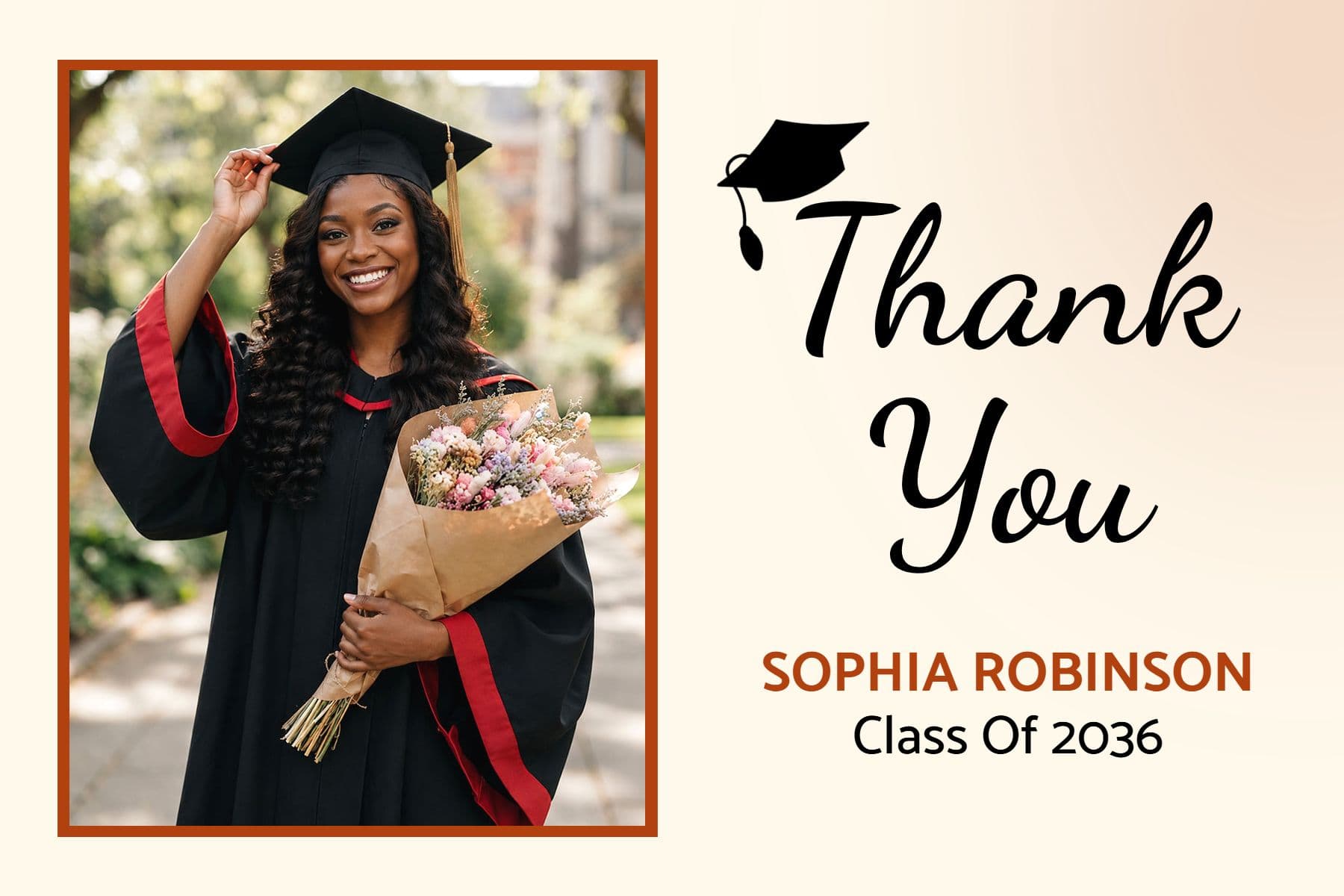 College Graduation Thank You Postcard Template