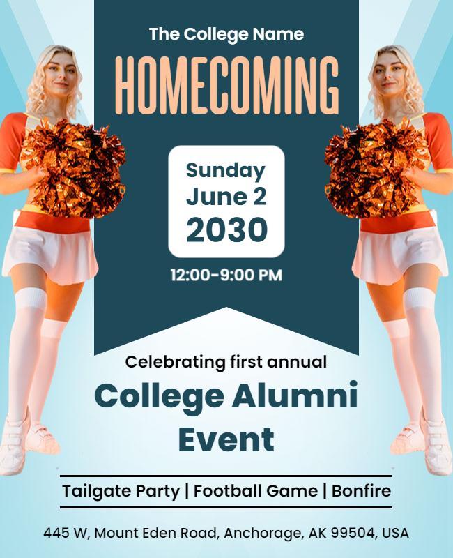 College Homecoming Alumni Event Flyer Template