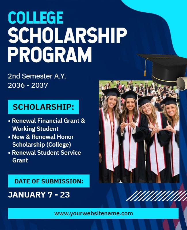 College Scholarship Program Announcement Flyer Template