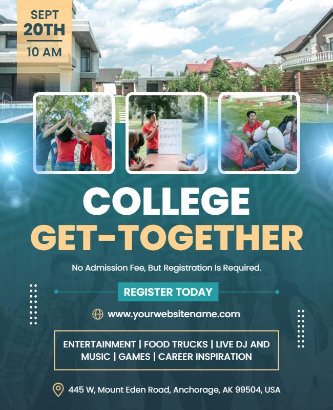 College Social Gathering Event Flyer Template