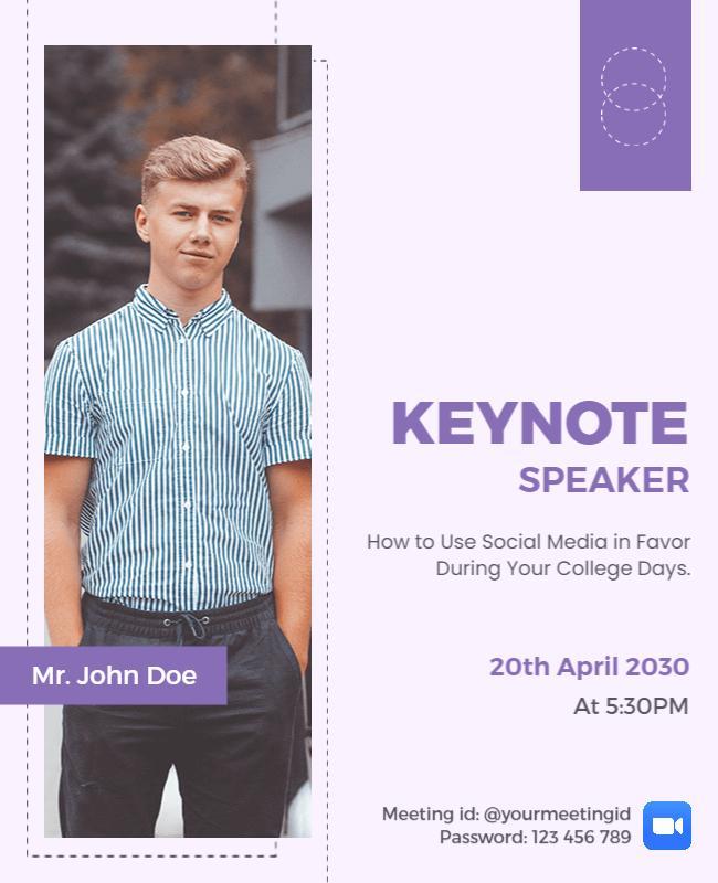 College Social Media Workshop Speaker Flyer Template