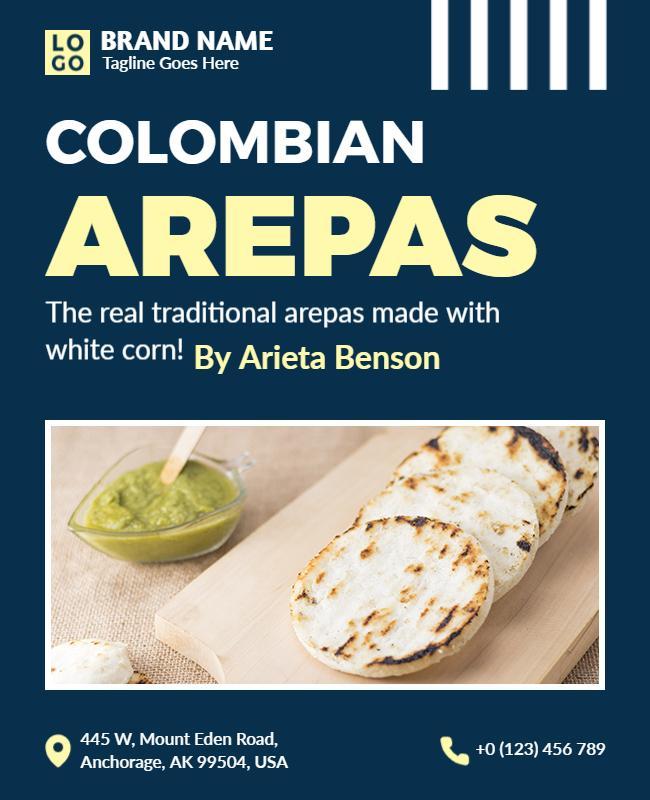 Colombian Arepas Culinary Event Flyer Template