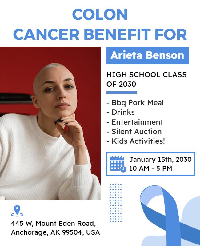 Colon Cancer Benefit for High School Flyer Template