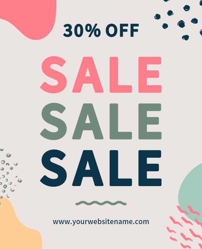 Colorful 30 Off Sale Announcement Flyer Template