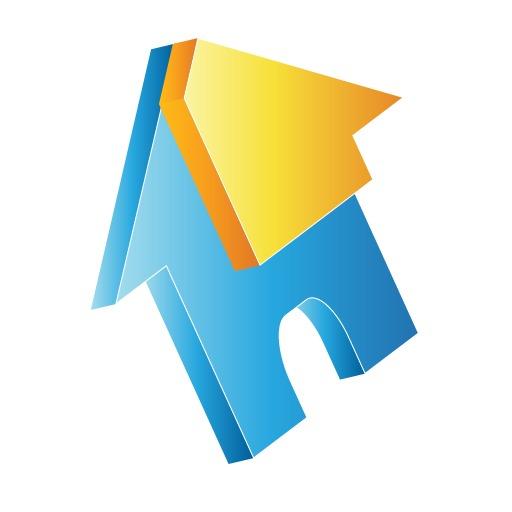 Colorful 3D House Design Representing Real Estate Sector Logo Template