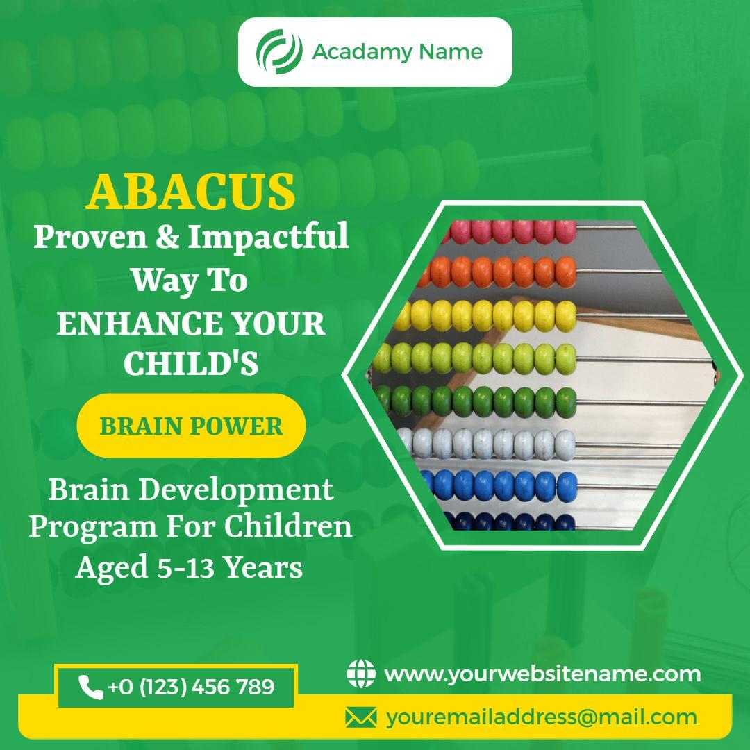 Colorful Abacus Brain Development Program for Kids Ad Template