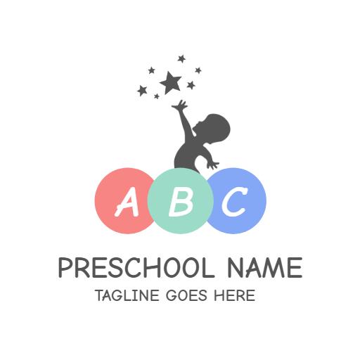 Colorful ABC Blocks and Playful Star for Preschool Logo Template