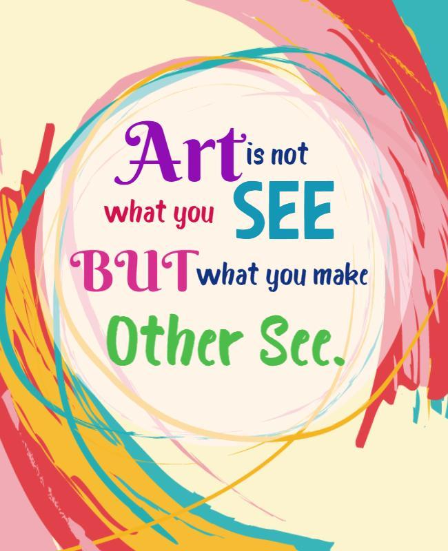 Colorful Abstract Art Inspirational Quote Flyer Template
