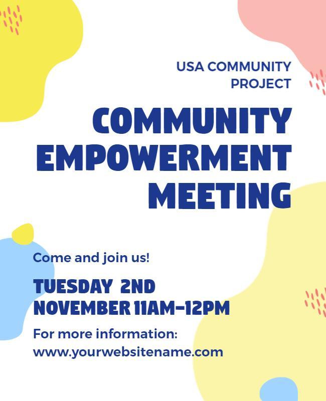 Colorful Abstract Community Empowerment Meeting Poster Template