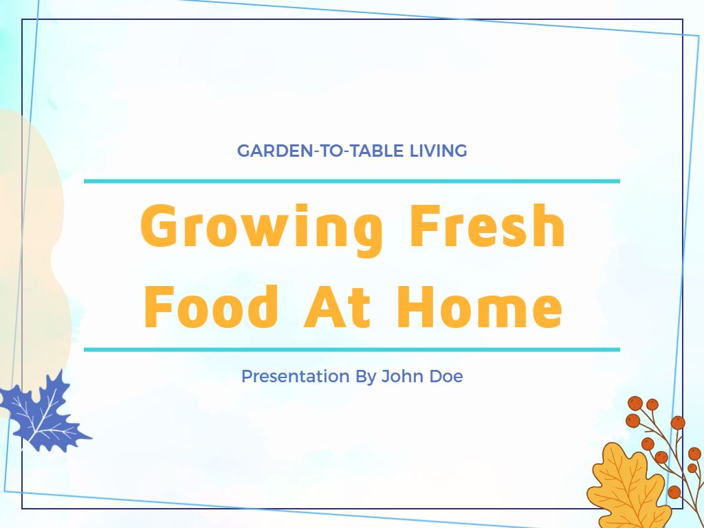 Colorful Abstract Food Growing Awareness Presentation Template