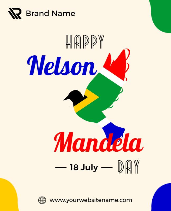 Colorful Abstract Nelson Mandela Day Celebration Poster Template