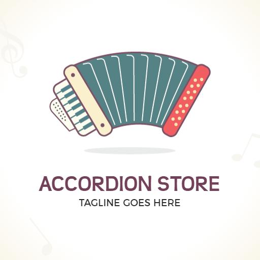 Colorful Accordion Design for Music Enthusiasts Logo Template