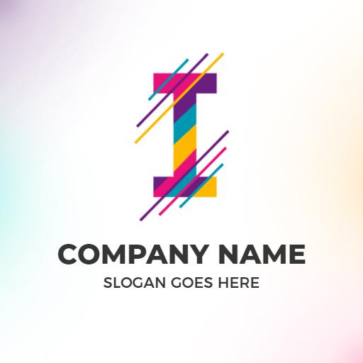 Colorful and Dynamic I Letter Design for Branding Logo Template