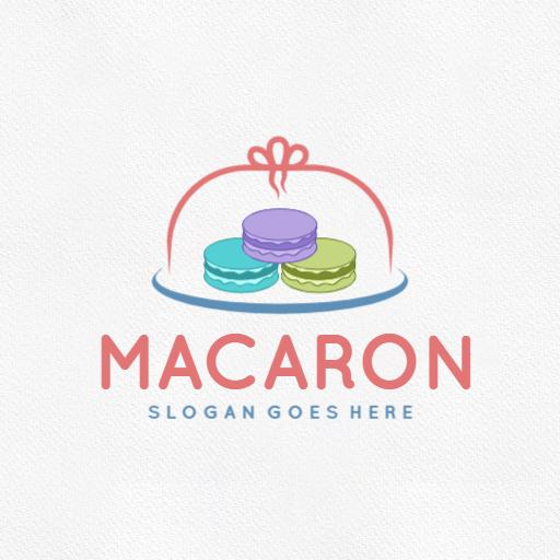 Colorful and Elegant Macaron Display Under Glass Dome Logo Template