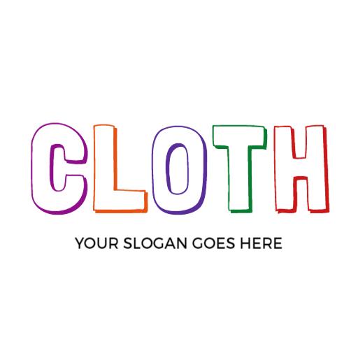 Colorful and Playful Wordmark Design for Cloth Brand Logo Template