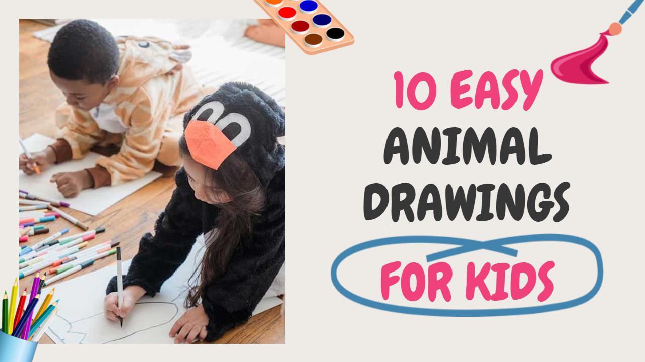 Colorful Animal Drawing Tutorial Trending YouTube Thumbnail Template