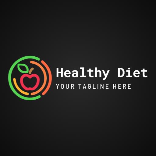 Colorful Apple Design Emphasizing Healthy Diet Lifestyle Logo Template