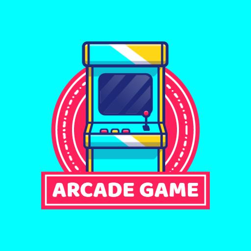 Colorful Arcade Game Cabinet Design with Retro Vibes Logo Template