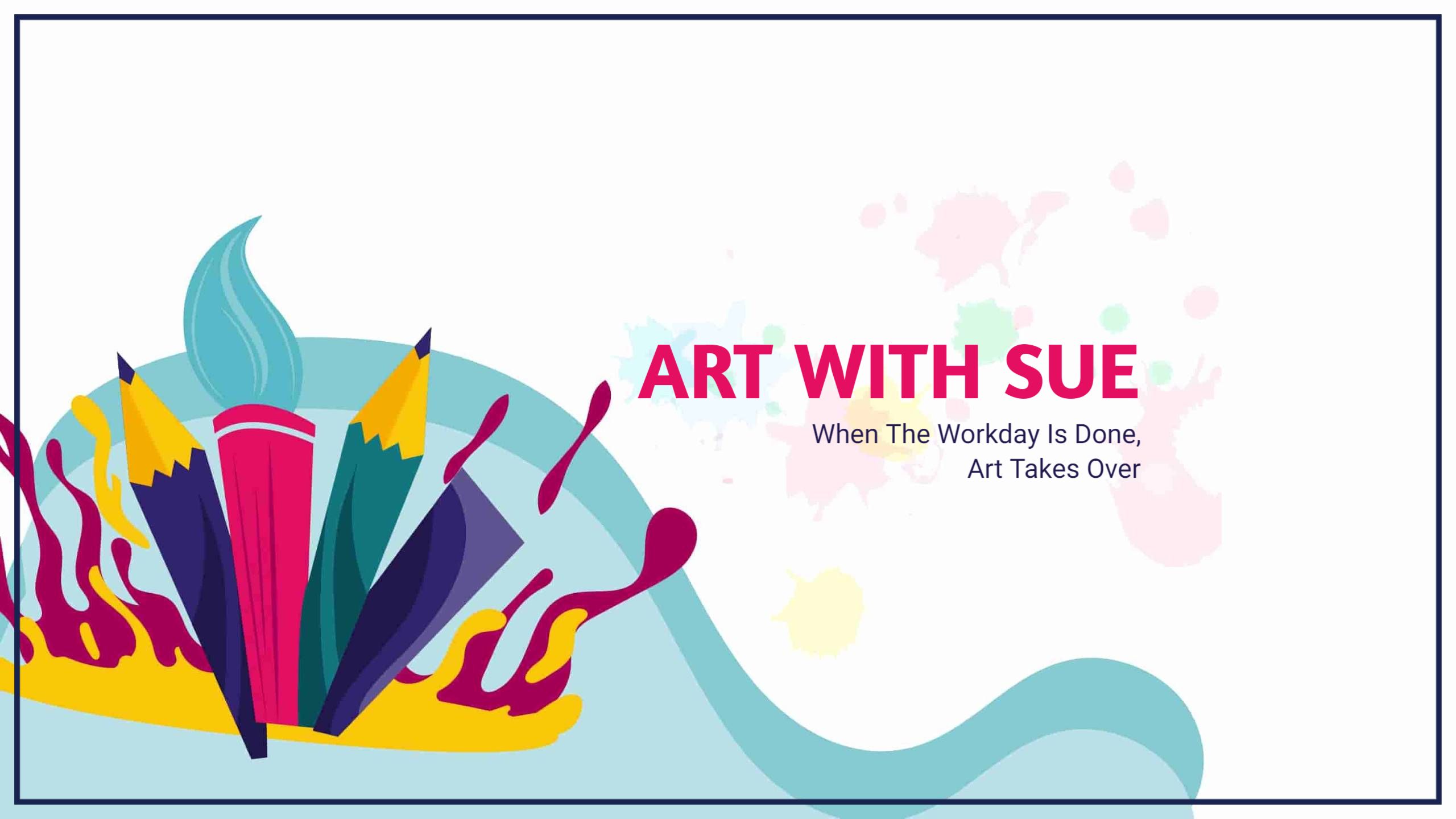 Colorful Art Supplies and Creative Vibes YouTube Banner Template