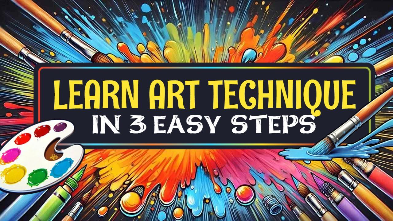 Colorful Art Technique Guide Learning YouTube Thumbnail Template