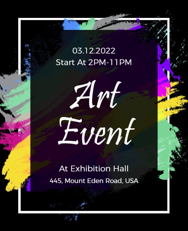 Colorful Artistic Exhibition Event Flyer Template