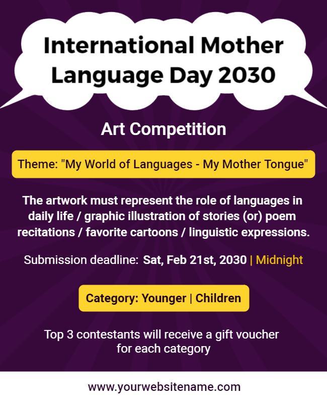 Colorful Artistic Expression for International Mother Language Day Poster Template