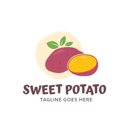 Colorful Artistic Sweet Potato Dish Highlighting Fresh Food Logo Template