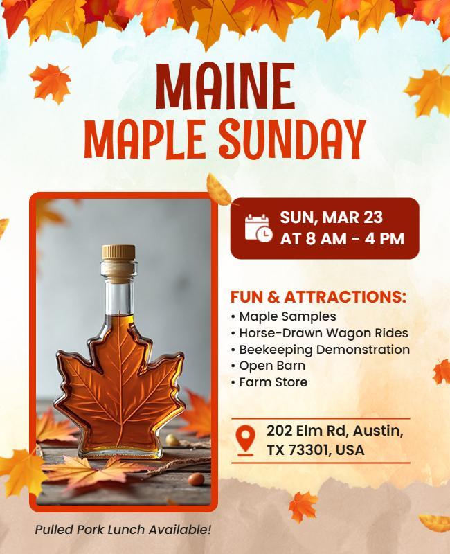 Colorful Autumn Maple Festival Celebration Poster Template