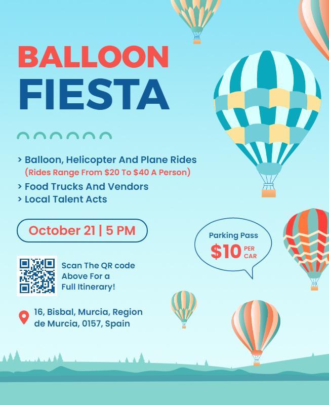 Colorful Balloon Festival Event Flyer Template