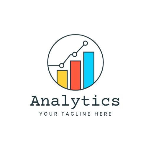 Colorful Bar Graph Signifying Growth in Analytics Logo Template