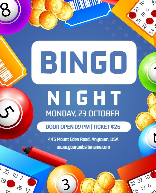 Colorful Bingo Night Event Flyer Template