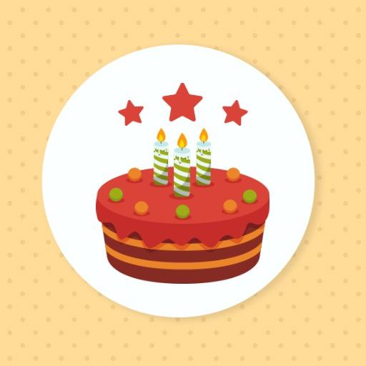 Colorful Birthday Cake with Candles Celebrating Life Logo Template