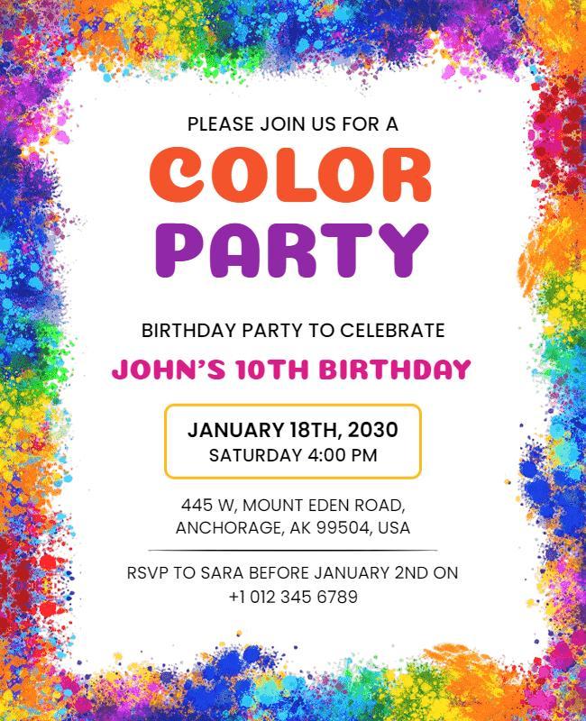 Colorful Birthday Celebration Party Flyer Template