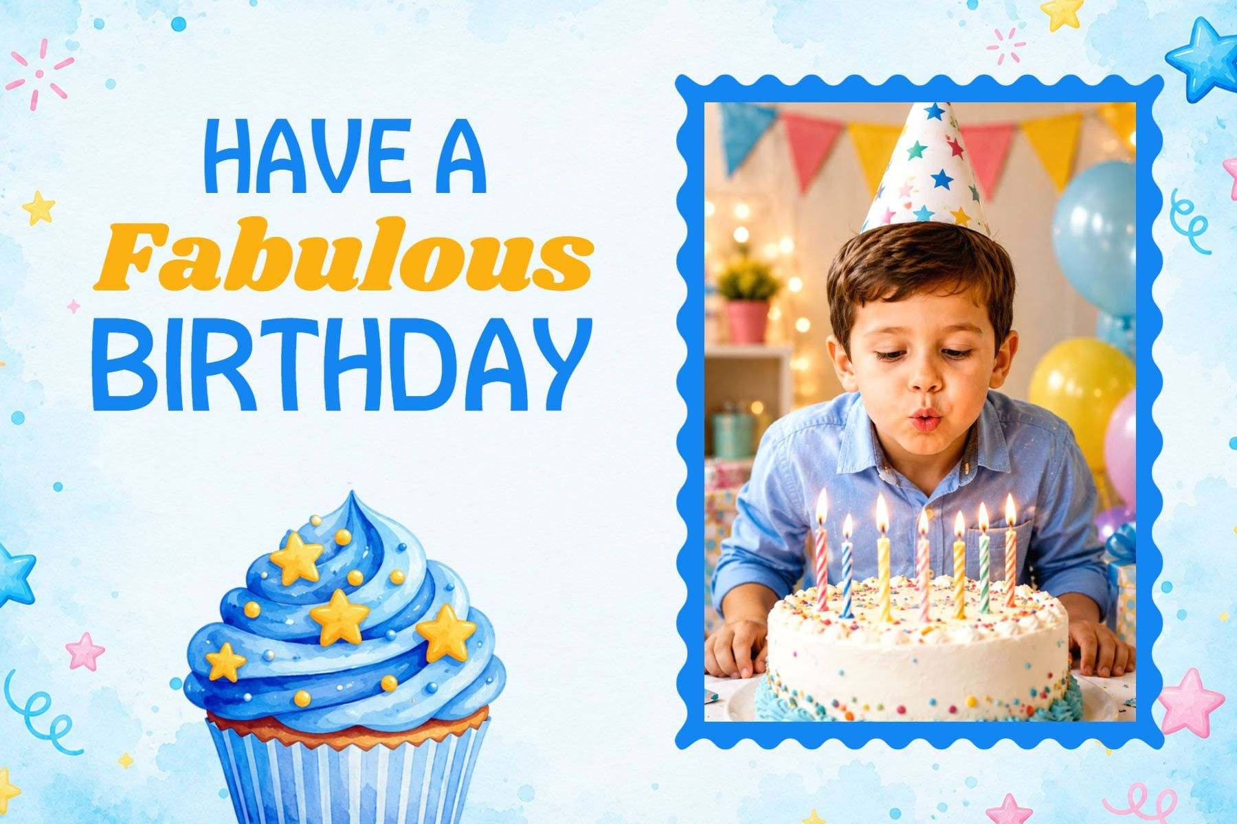 Colorful Birthday Wishes Postcard Template