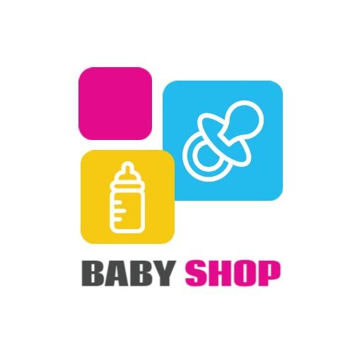 Colorful Blocks with Baby Items for a Shop Logo Template