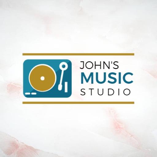 Colorful Blue Turntable Design for Music Studio Logo Template