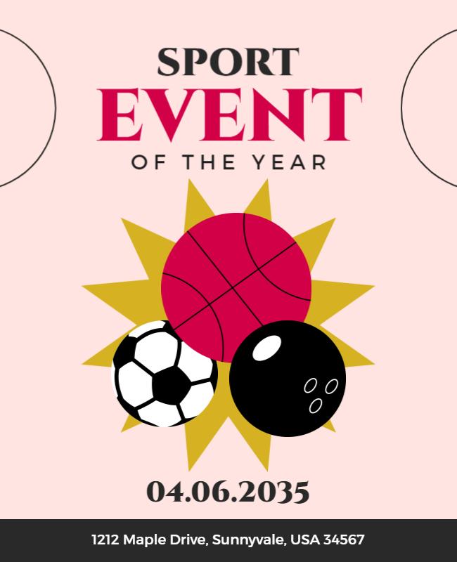 Colorful Bold Sports Event of the Year Poster Template