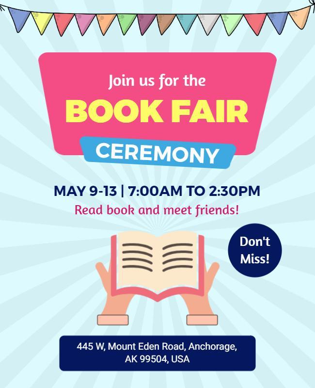 Colorful Book Fair Ceremony Flyer Template