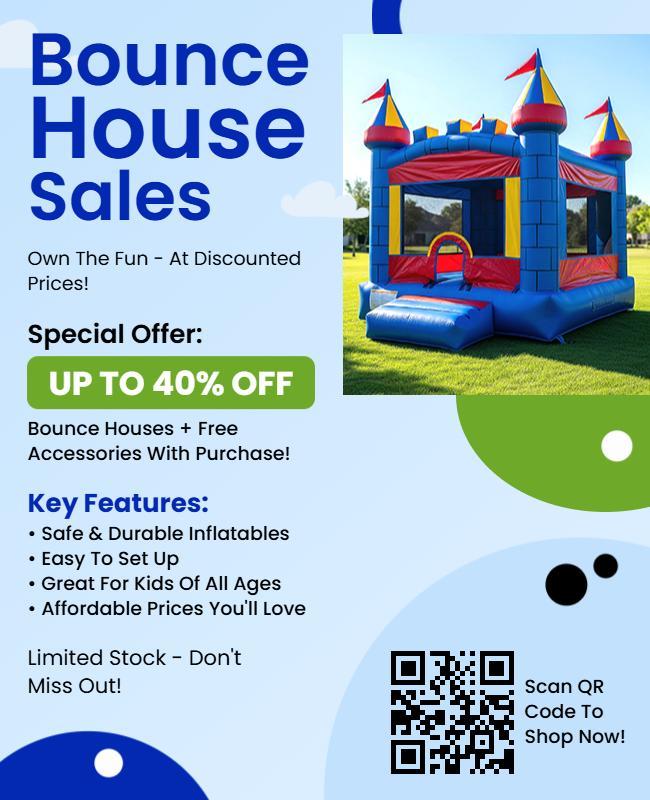 Colorful Bounce House Discount Sales Event Flyer Template